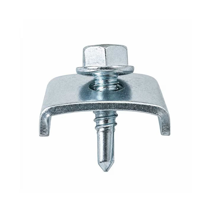 Clemă-prindere-gard-bordurat-zincat-20x30-mm-cu-şurub-autoforant-6.3x25-mm Clemă prindere gard bordurat zincat 20x30 mm cu şurub autoforant 6.3x25 mm