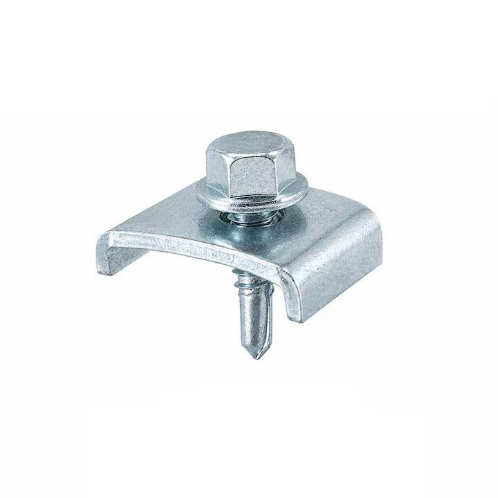 Cleme-prindere-gard-bordurat Clema fixare gard zincata 20x30 mm cu surub autoforant 6.3x25 mm